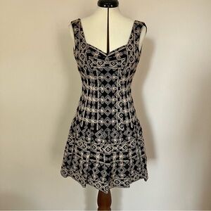 Nanette Lepore Embroidered Drop Waist Cocktail Dress